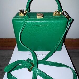 Brandon Blackwood Kendrick Trunk Emerald Green Leather with Gold Hardware